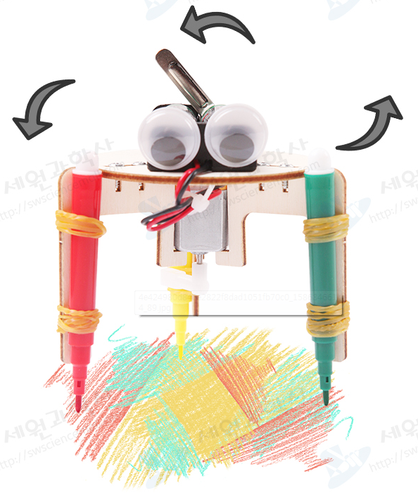 낙서하는 팽이로봇