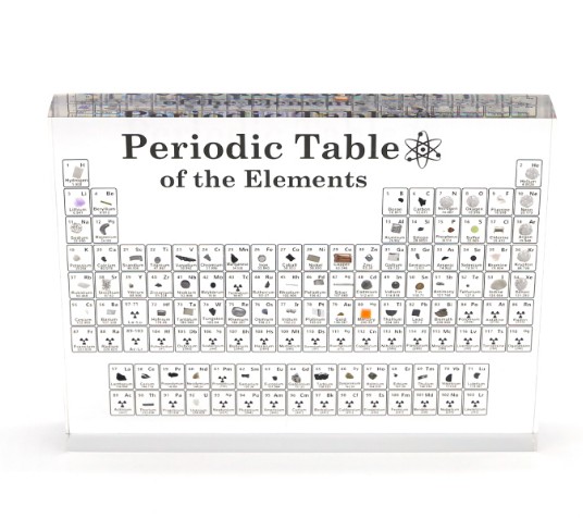원소주기율표 표본 (실물원소포함)