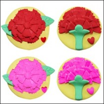 뉴 오물조물비누 카네이션 6인세트 -빨강색꽃/분홍색꽃 JR